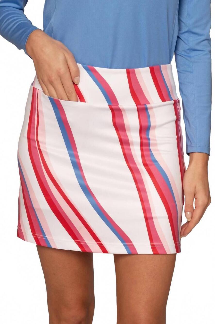 NEW GOLFTINI just dance pull on straight skort in red multi